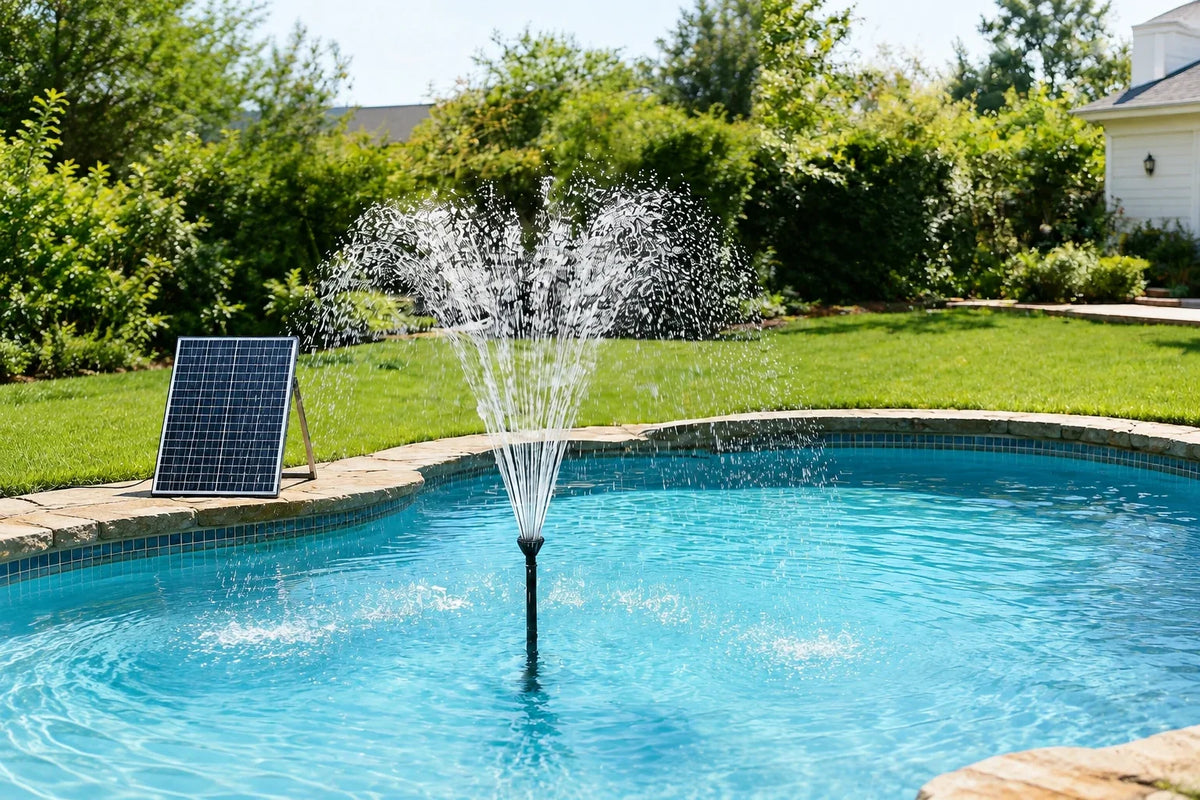Pompe de fontaine solaire installée dans une tranchée
