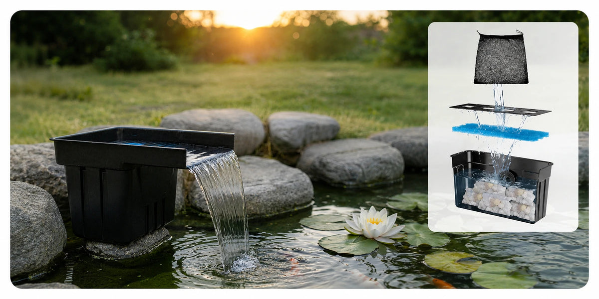 solar water pump pond waterfall multiple filtration system