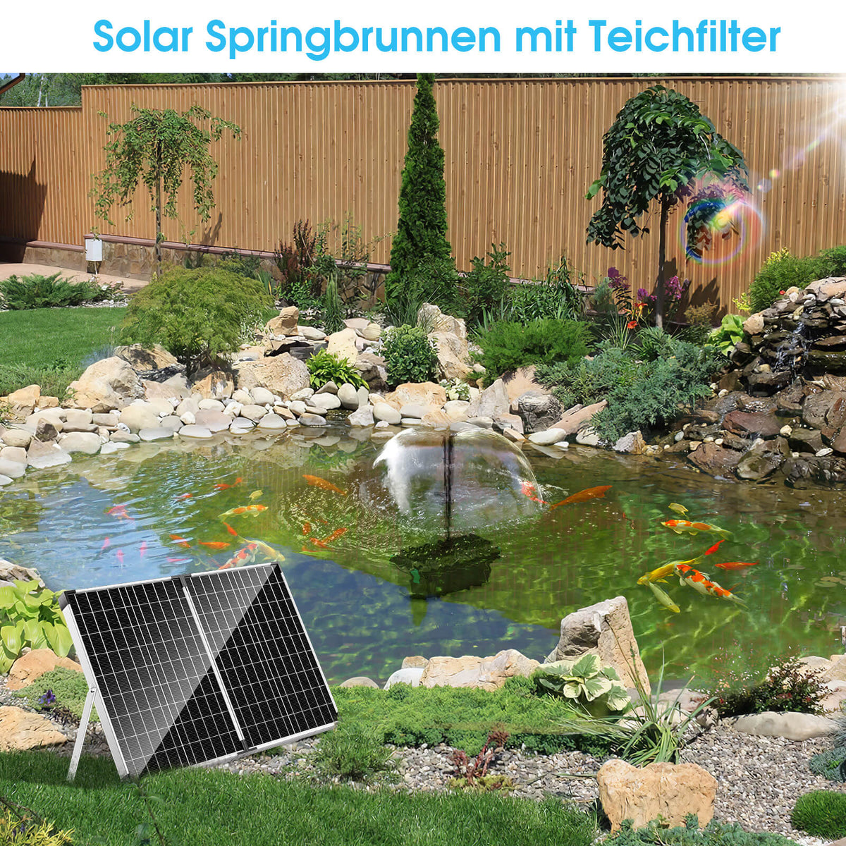 Filtre solaire pour bassin 40 W avec jet d'eau, 1800 L/h