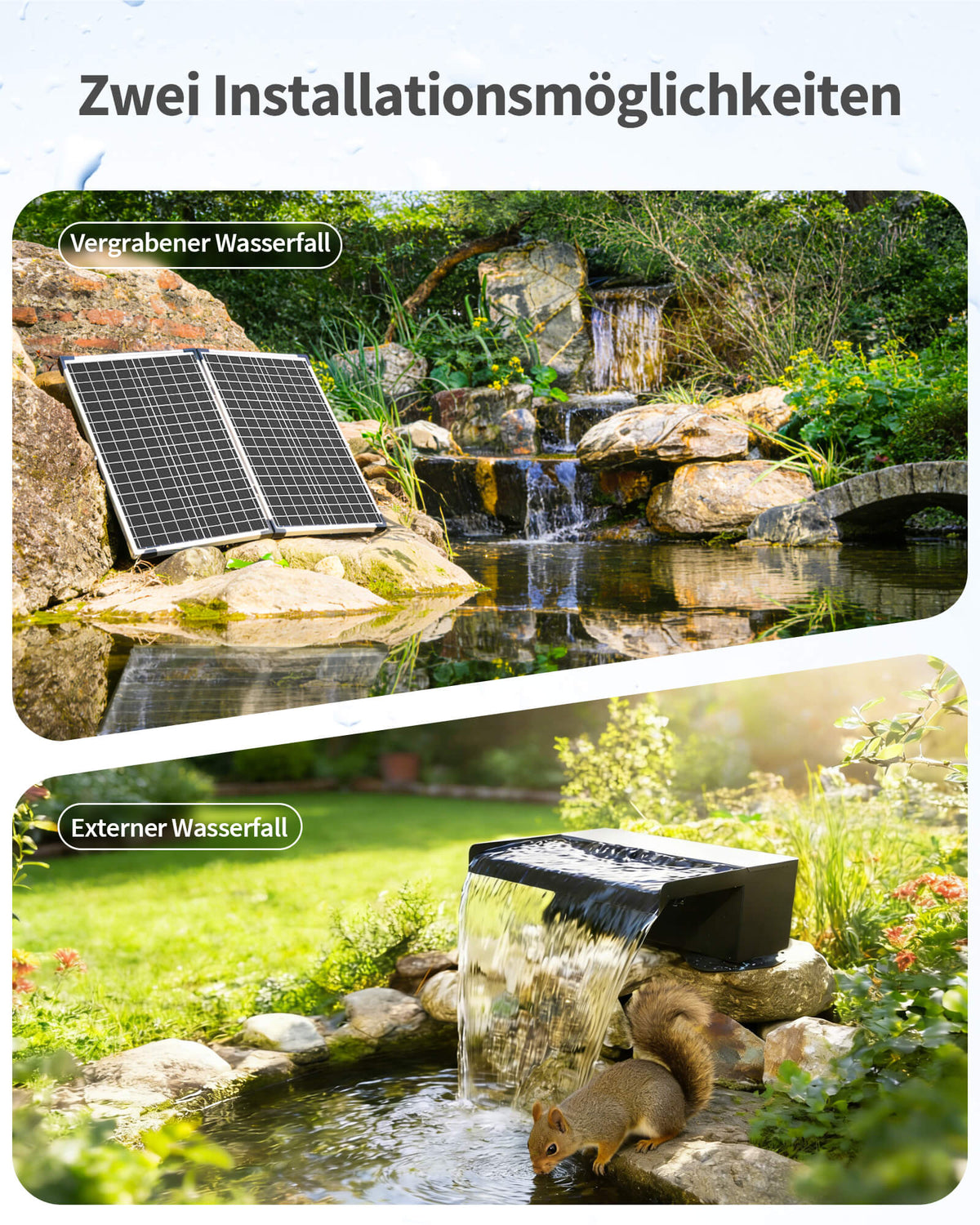 Kit de pompe de fontaine solaire 70 W avec bec verseur de 30 cm